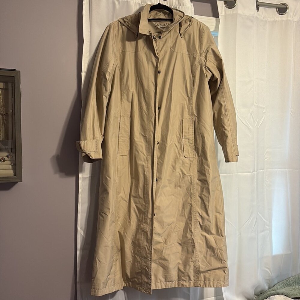 L.L. Bean Women’s Hooded Trench Coat Size Medium Petite